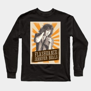 Vintage Aesthetic Jennifer Beals // flashdance Long Sleeve T-Shirt